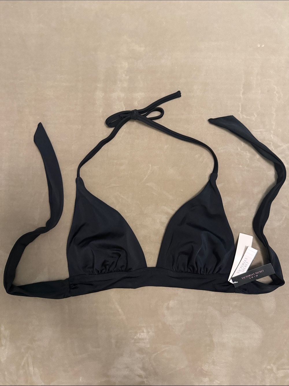 Victoria's Secret Black Triangle Bikini Top Size Small
